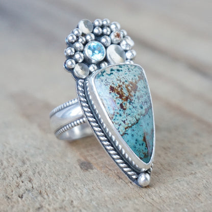 Size 8 1/4 Morning Dew Jasper Statement Ring