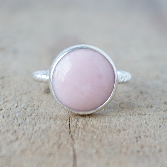 Size 7 Pink Opal Stacking Ring