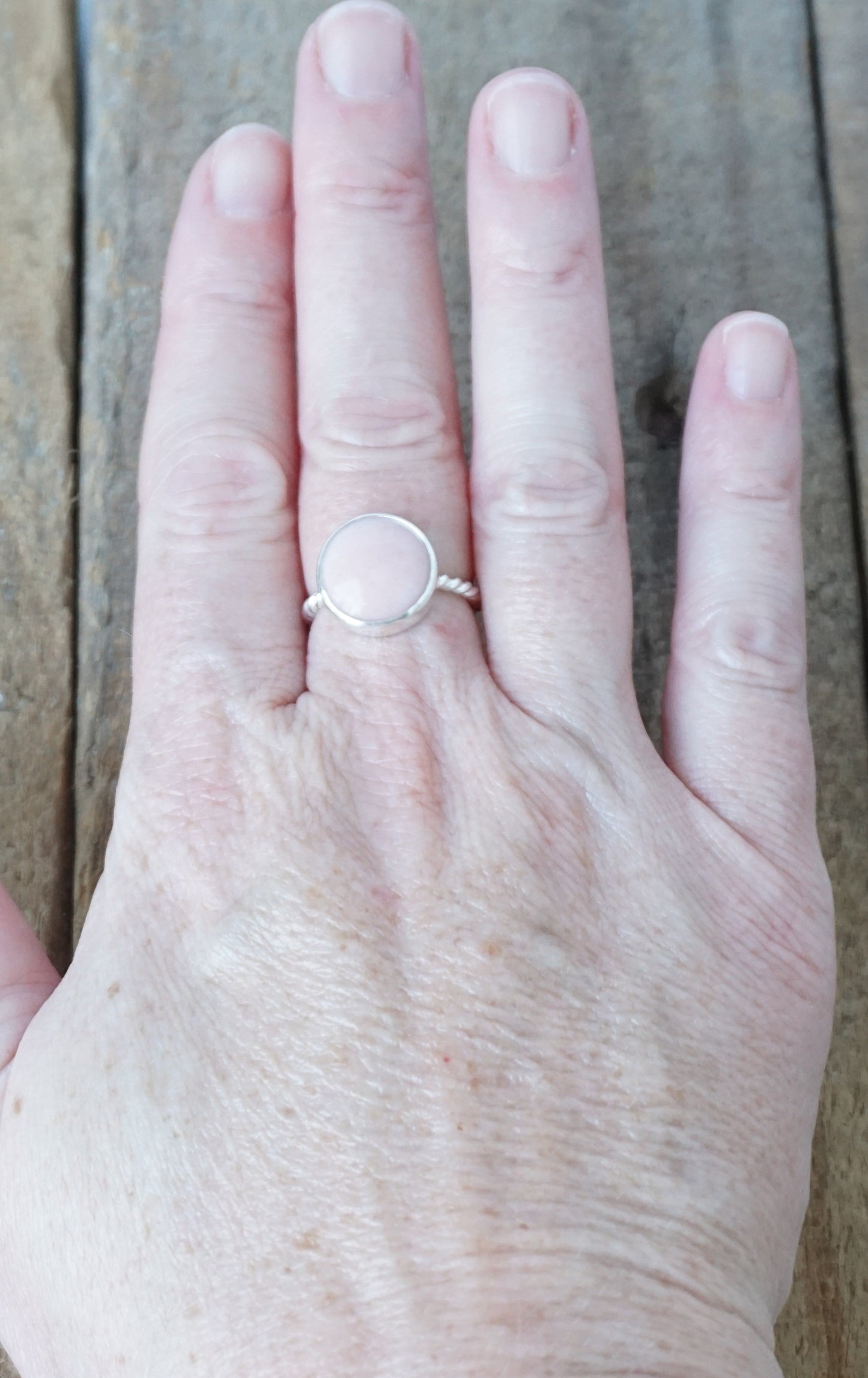 Size 7 Pink Opal Stacking Ring