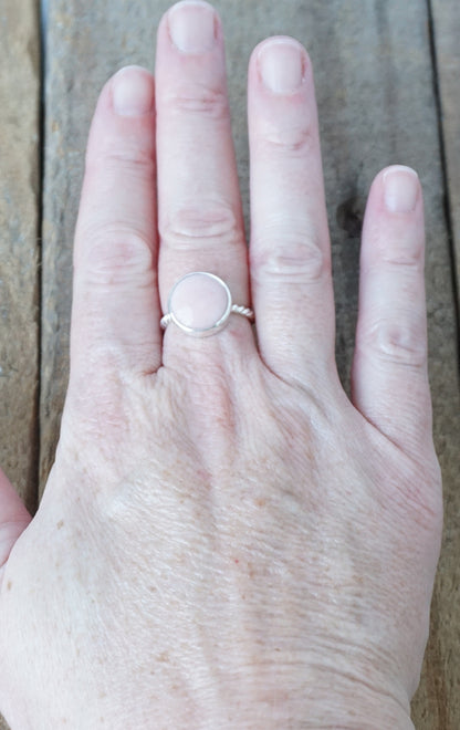 Size 7 Pink Opal Stacking Ring