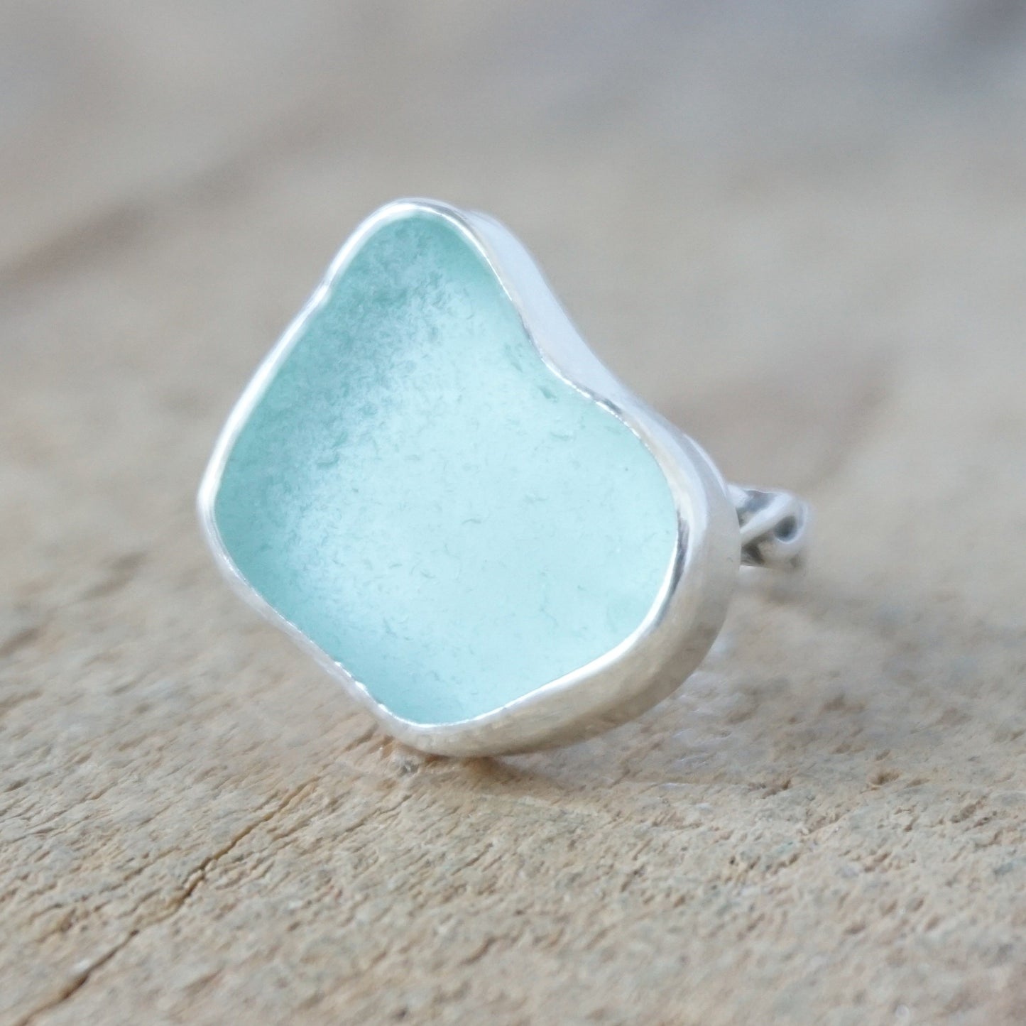 Size 6 1/2 Seafoam Green Sea Glass Statement Ring