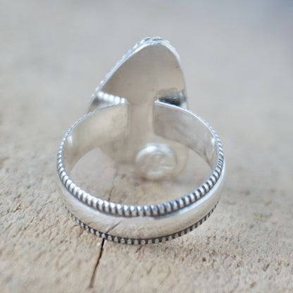 Size 7 Lime Green Sea Glass Statement Ring