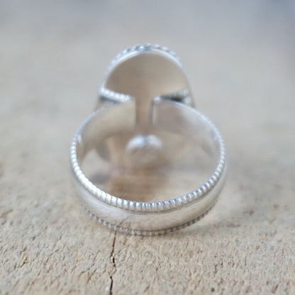 Size 7 1/2 Light Lavender Sea Glass Statement Ring