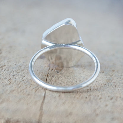 Size 7 1/2 Cornflower Blue Sea Glass Stacking Ring