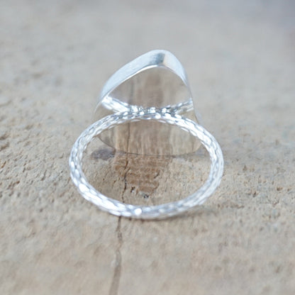 Size 6 Soft Aqua Blue Sea Glass Stacking Ring