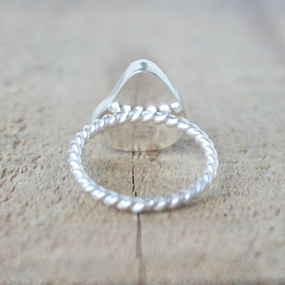 Size 6 1/2 Teal Blue Green Sea Glass Stacking Ring