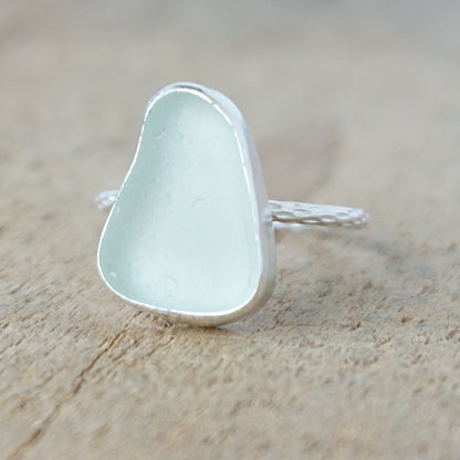 Size 9 Seafoam Green Sea Glass Stacking Ring