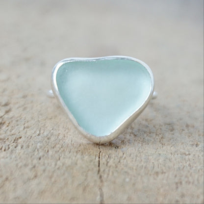 Size 7 Seafoam Green Sea Glass Stacking Ring