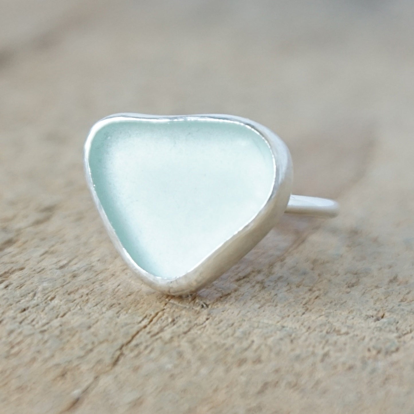 Size 7 Seafoam Green Sea Glass Stacking Ring