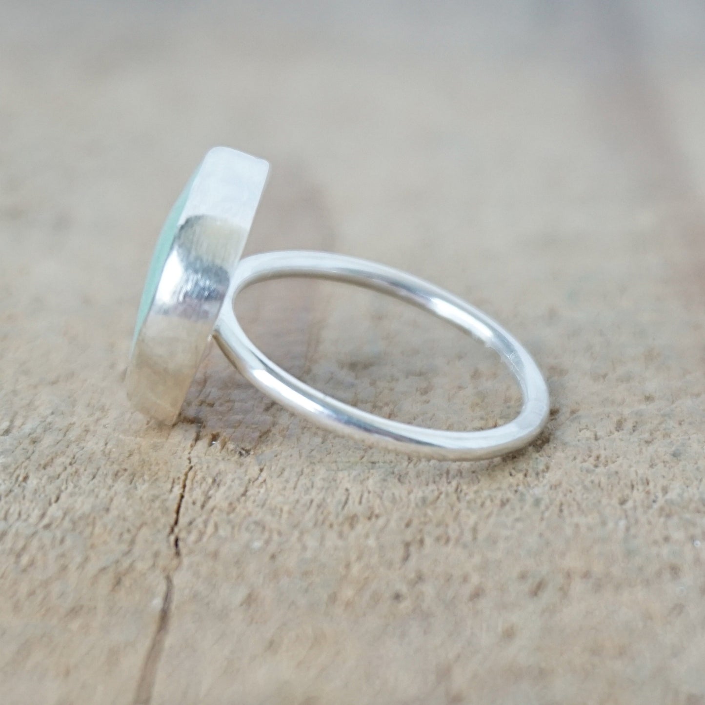 Size 7 Seafoam Green Sea Glass Stacking Ring