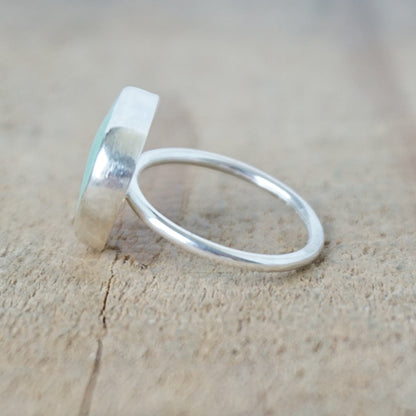 Size 7 Seafoam Green Sea Glass Stacking Ring