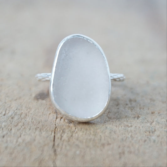 Size 6 Light Lavender Sea Glass Stacking Ring
