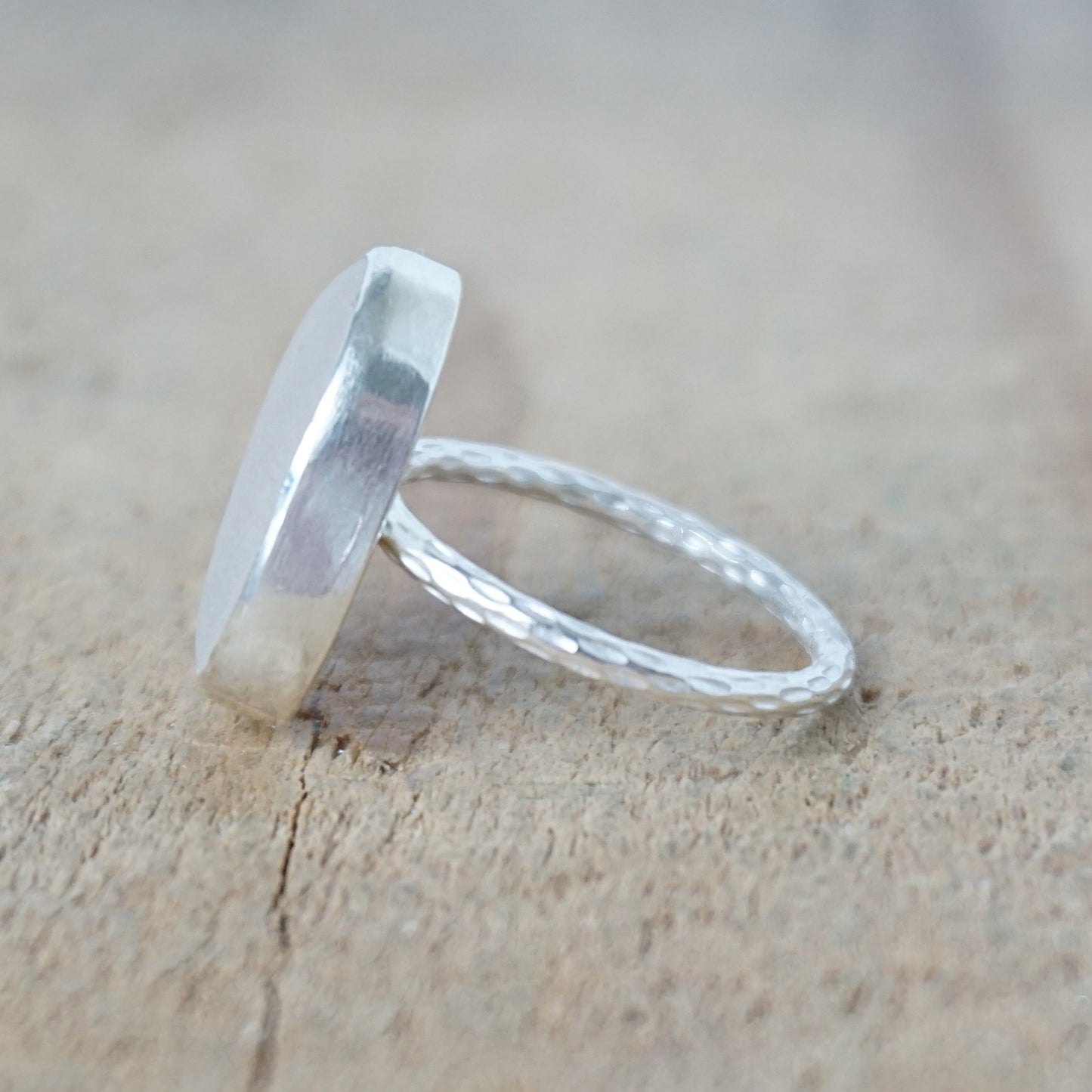 Size 6 Light Lavender Sea Glass Stacking Ring