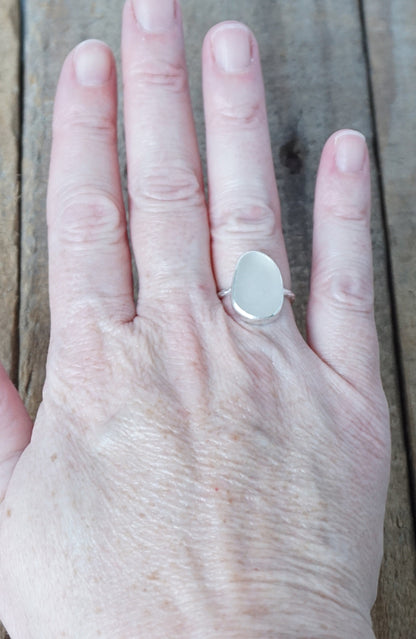 Size 6 Light Lavender Sea Glass Stacking Ring