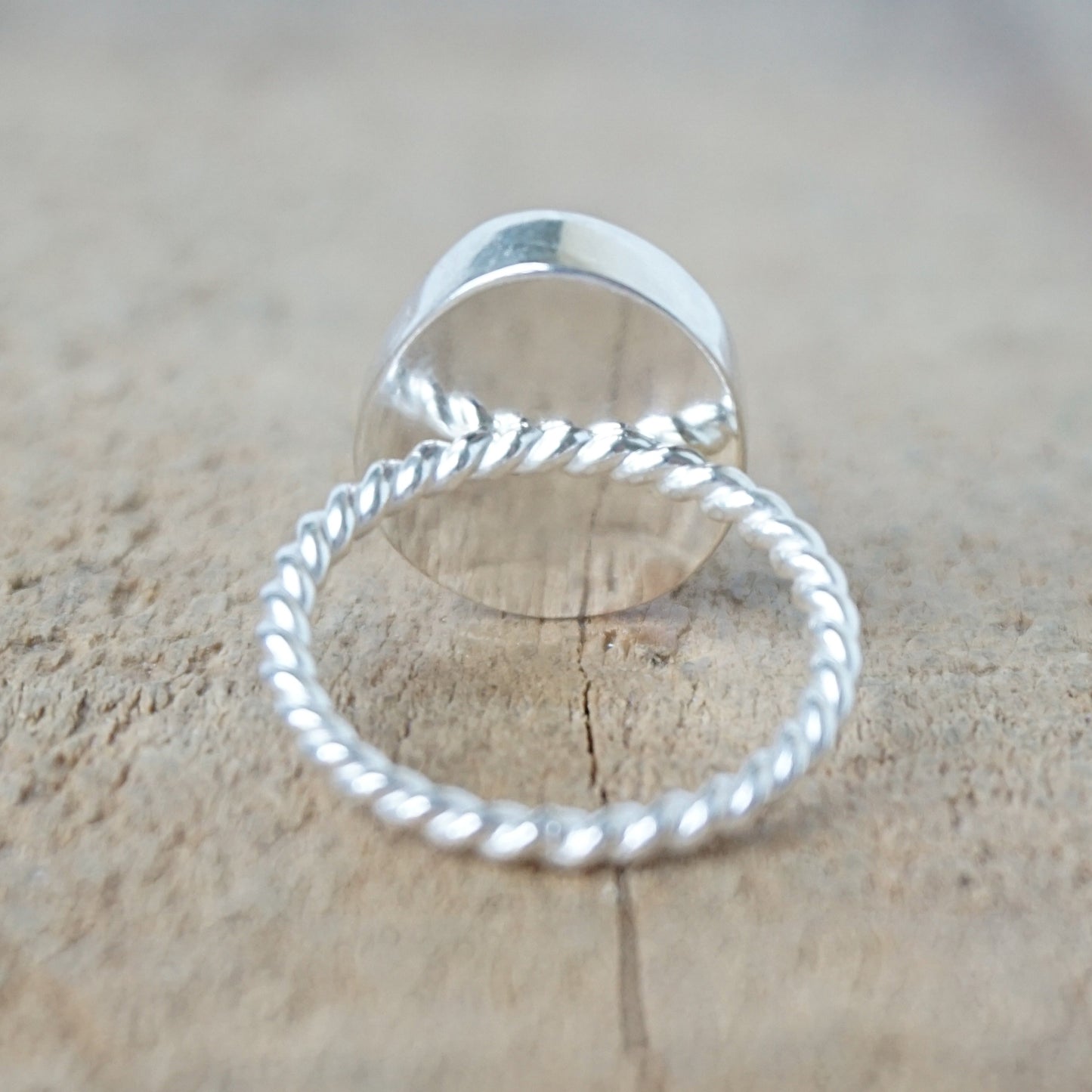 Size 7 Clear Sea Glass Stacking Ring