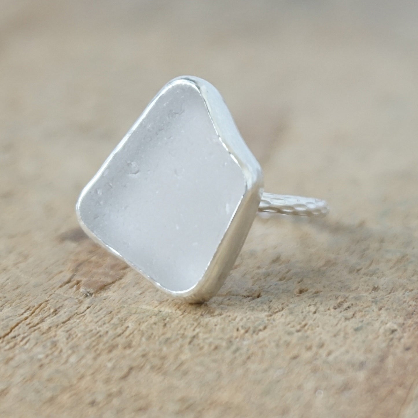 Size 7 1/2 Light Lavender Sea Glass Stacking Ring