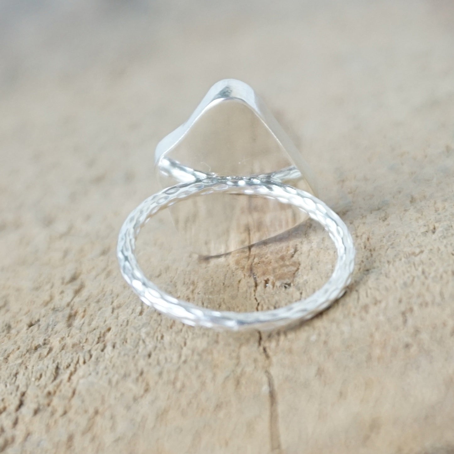 Size 7 1/2 Light Lavender Sea Glass Stacking Ring