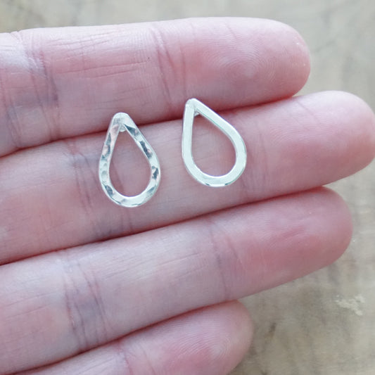 Sterling Silver Teardrop Stud Earrings