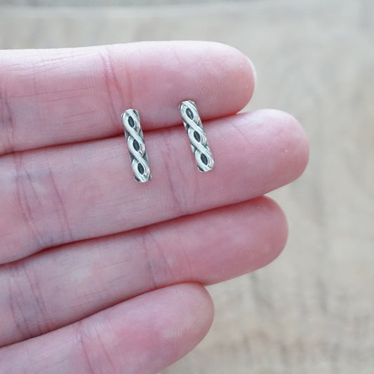 Sterling Silver Twist Stud Earrings