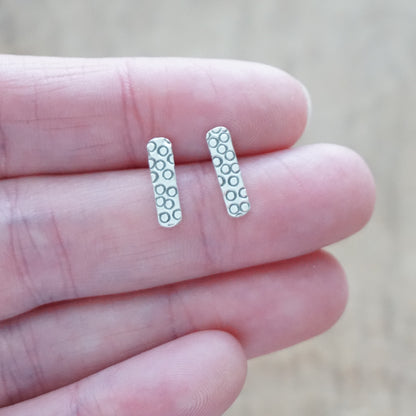 Sterling Silver Circle Stud Earrings
