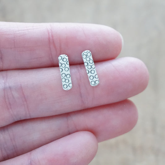 Sterling Silver Circle Stud Earrings