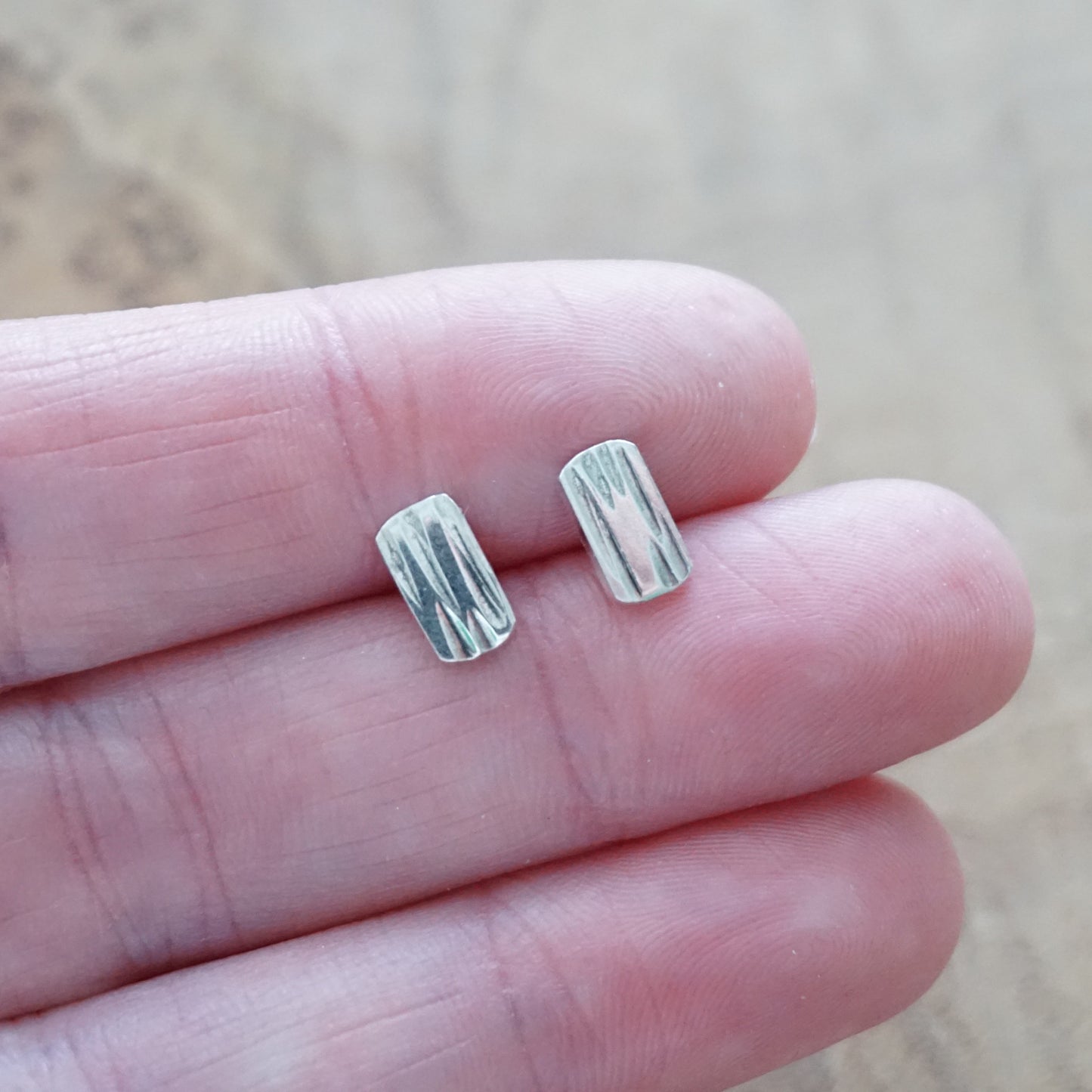 Sterling Silver Hammered Stud Earrings