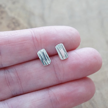Sterling Silver Hammered Stud Earrings