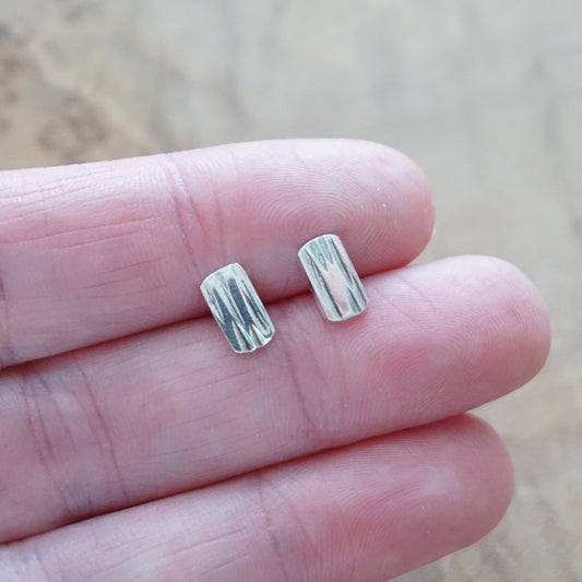 Sterling Silver Hammered Stud Earrings