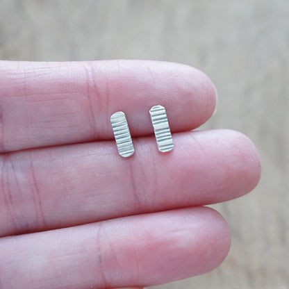 Sterling Silver Hammered Stud Earrings