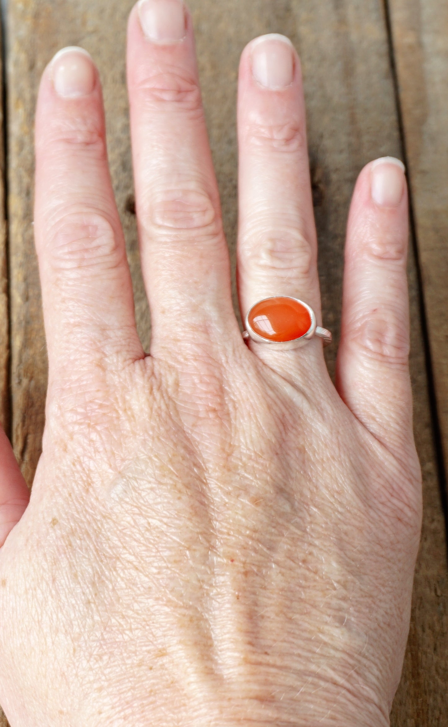 Size 7 1/4 Carnelian Stacking Ring