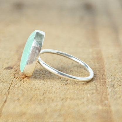 Size 10 Seafoam Green Sea Glass Stacking Ring