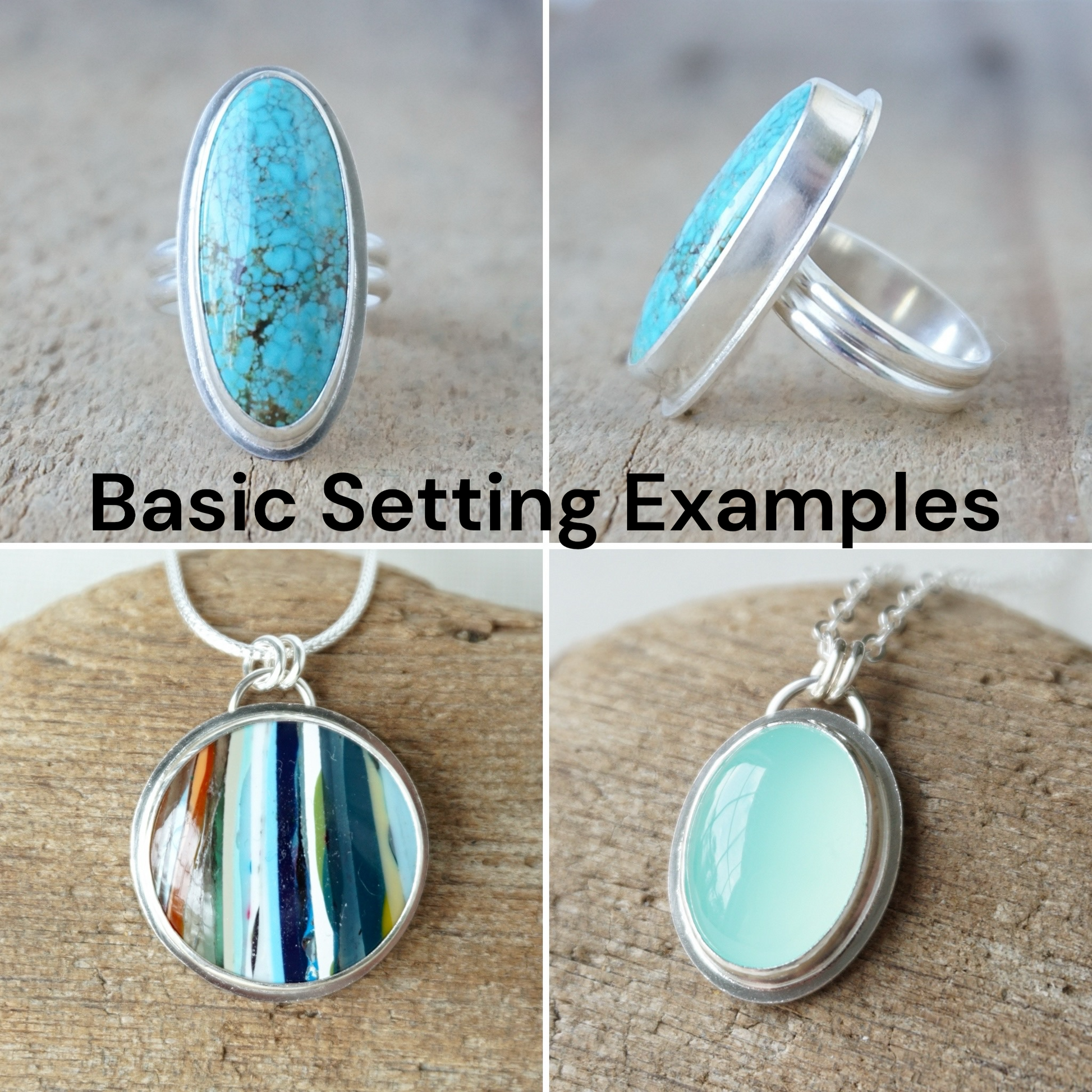 Ring and pendant examples for custom order jewelry