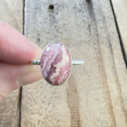 Size 8 3/4 Rhodochrosite Stacking Ring