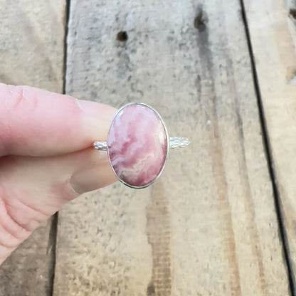 Size 5 1/2 Rhodochrosite Stacking Ring