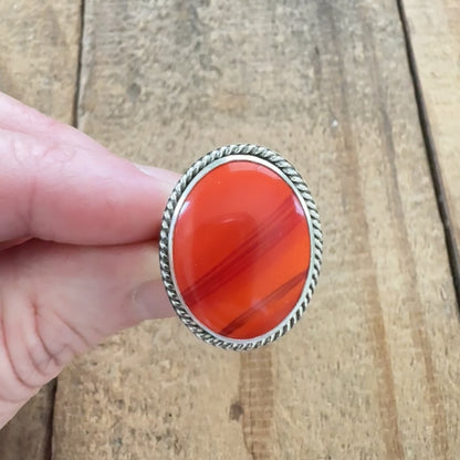 Size 8 1/2 Orange Rosarita Statement Ring