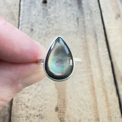 Size 5 Grey Mother of Pearl Stacking Ring