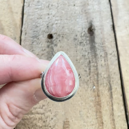 Size 7 Rhodochrosite Statement Ring