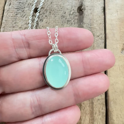 Aqua Chalcedony Pendant