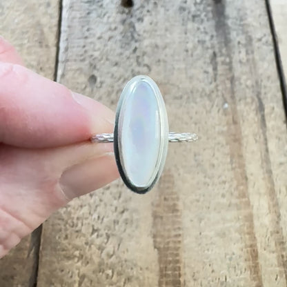 Size 7 Mother of Pearl Stacking Ring