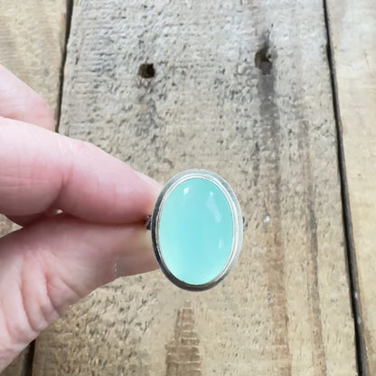 Size 8 Aqua Chalcedony Statement Ring