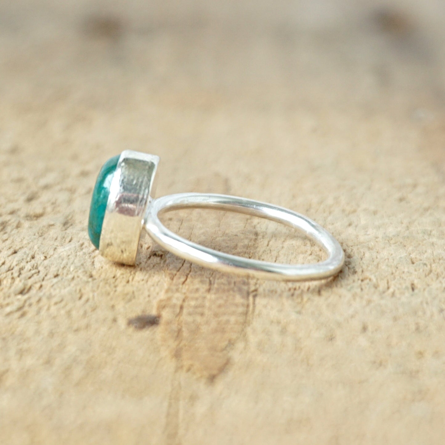 Size 6 Chrysocolla Stacking Ring - Chrysocolla Ring, Chrysocolla Jewelry, Stacking Jewelry, Stacker Ring, Sterling Silver Ring Jewelry