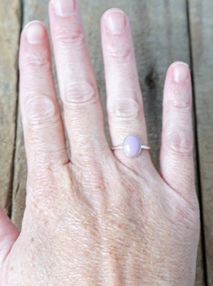 Size 6 Purple Phosphosiderite Stacking Ring - Phosphosiderite Jewelry, Stacking Jewelry, Stacker Ring, Sterling Silver Ring