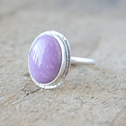 Size 6 1/4 Purple Phosphosiderite Statement Ring - Phosphosiderite Jewelry, Stacking Jewelry, Stacker Ring, Sterling Silver Ring