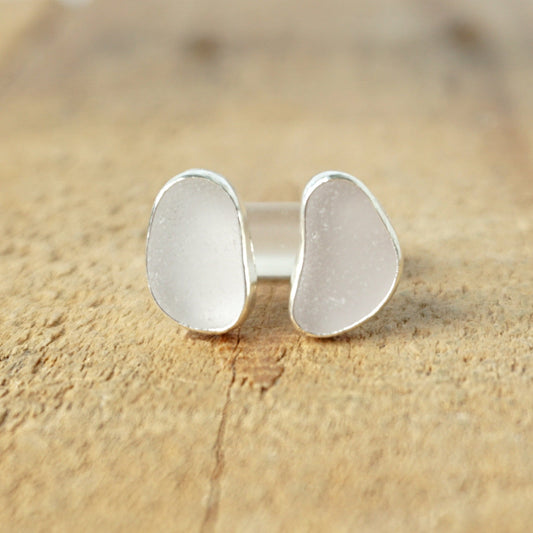 Light Lavender Sea Glass Stud Earrings - Genuine Sea Glass, Natural Sea Glass, Beach Glass, Beach Glass Jewelry Earrings, Sea Glass Jewelry